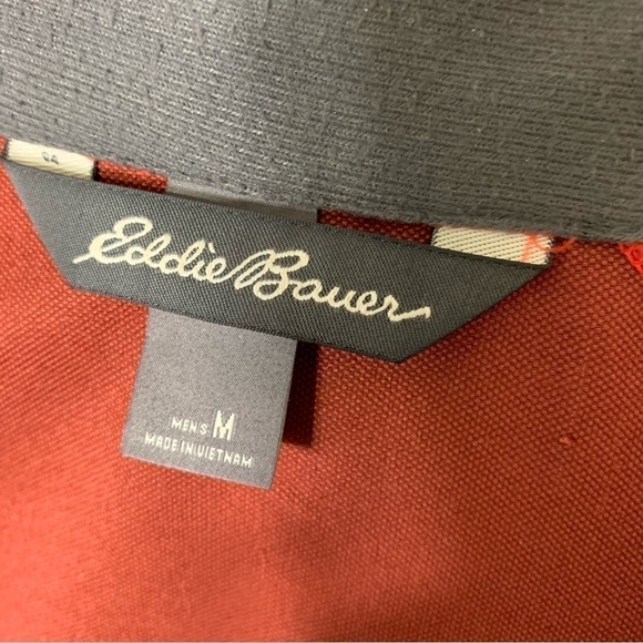 Eddie Bauer Active Zip Sweater Jacket Sz M Burnt Orange Brown Light Sports Top - Picture 10 of 15